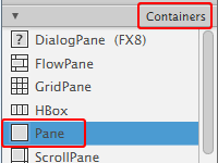 JavaFX Scene BuilderでのContainers(土台)部の違いについて
