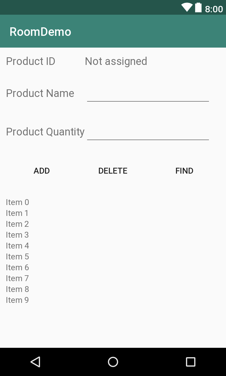 Android Table Layout UI Completed