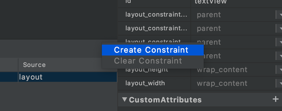 図8:Constraintを作成してビューを紐付ける