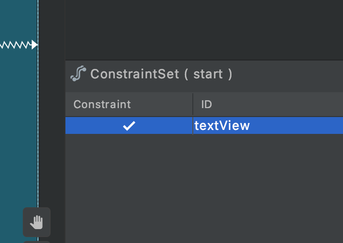 図9:ConstraintSetにTextViewが紐づいた状態