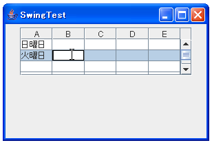列数と行数だけ与えてJTableを作成する