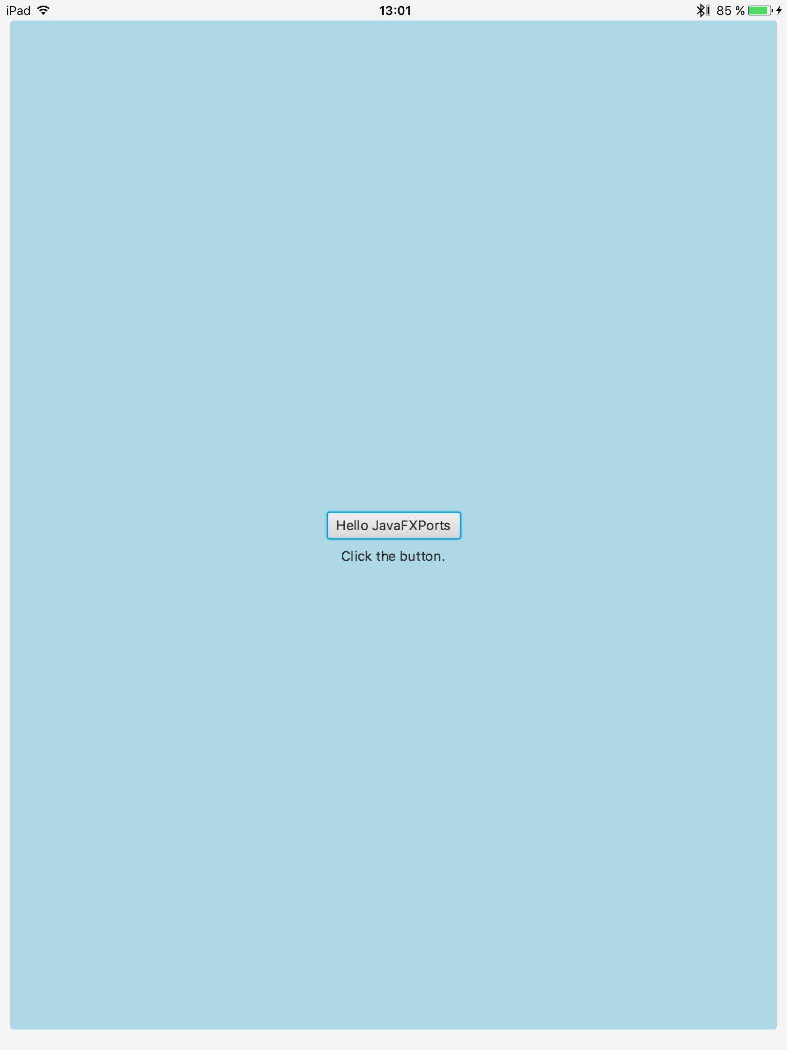 Hello World app on iPad