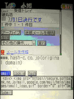 画面4　図3の検証用画面にアクセスした結果