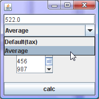 コンボボックスにプラグインが追加されている。これを選択するとGUIが変わり、クリックすると平均を計算するようになる。